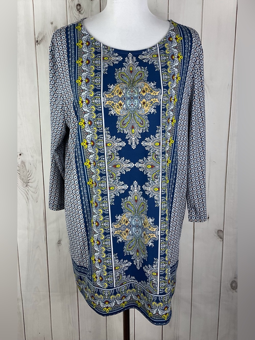 Peck and Peck Tunic Top Women’s Size XL Multicolor Paisley Floral Stretch